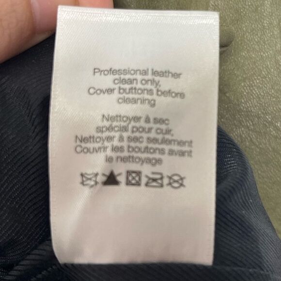 Sz 2 Veronica Beard Cooke Leather Dickey Jacket Blazer Olive Green - Picture 12 of 14